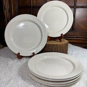 Vintage Set of 6 Oneida Espree Cream White China 10 1/4" Dinner Plates